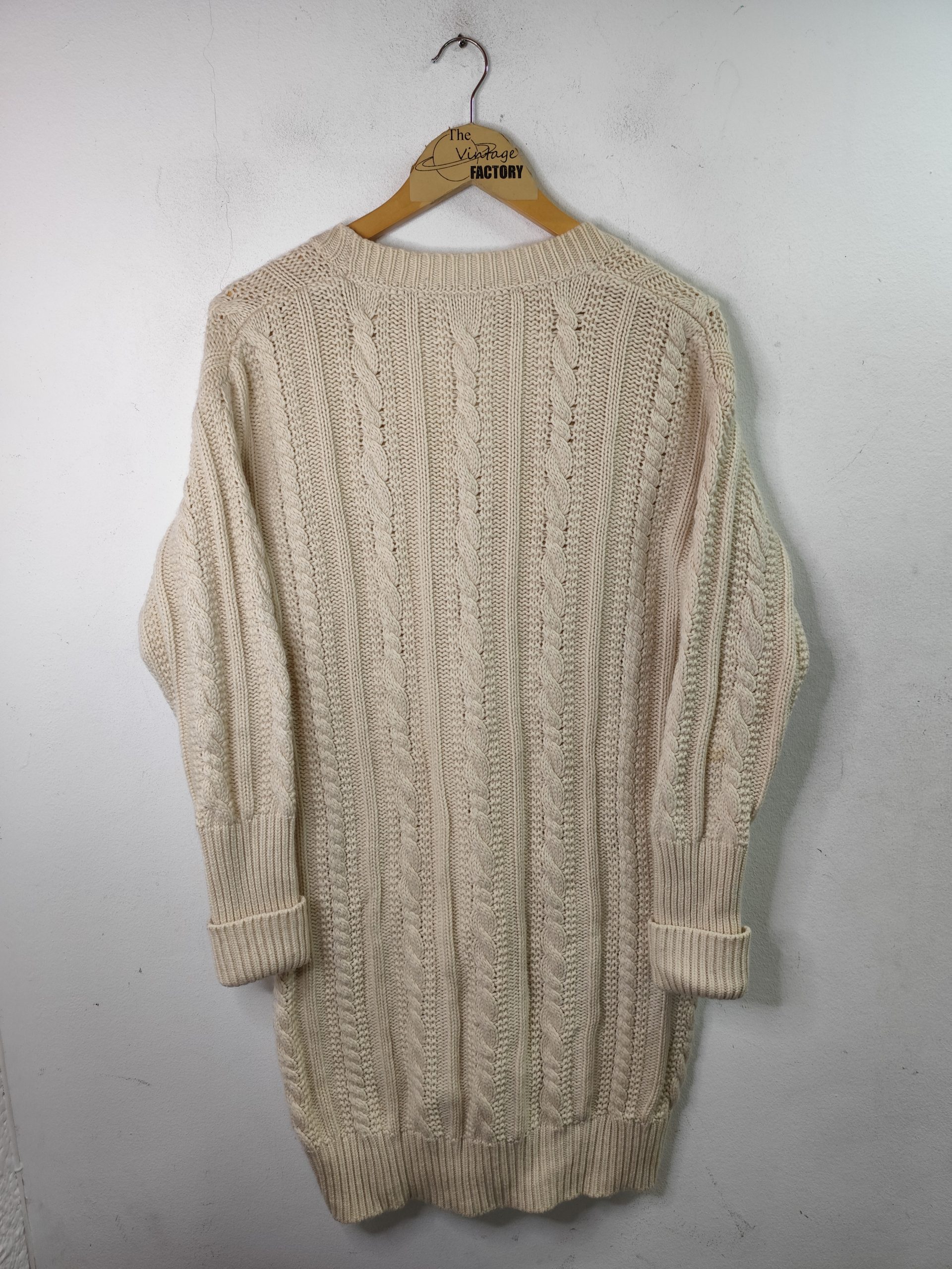Burberry Brit Knitted Dress Wool & Cashmere Cream White Oversized L - Imagen 5