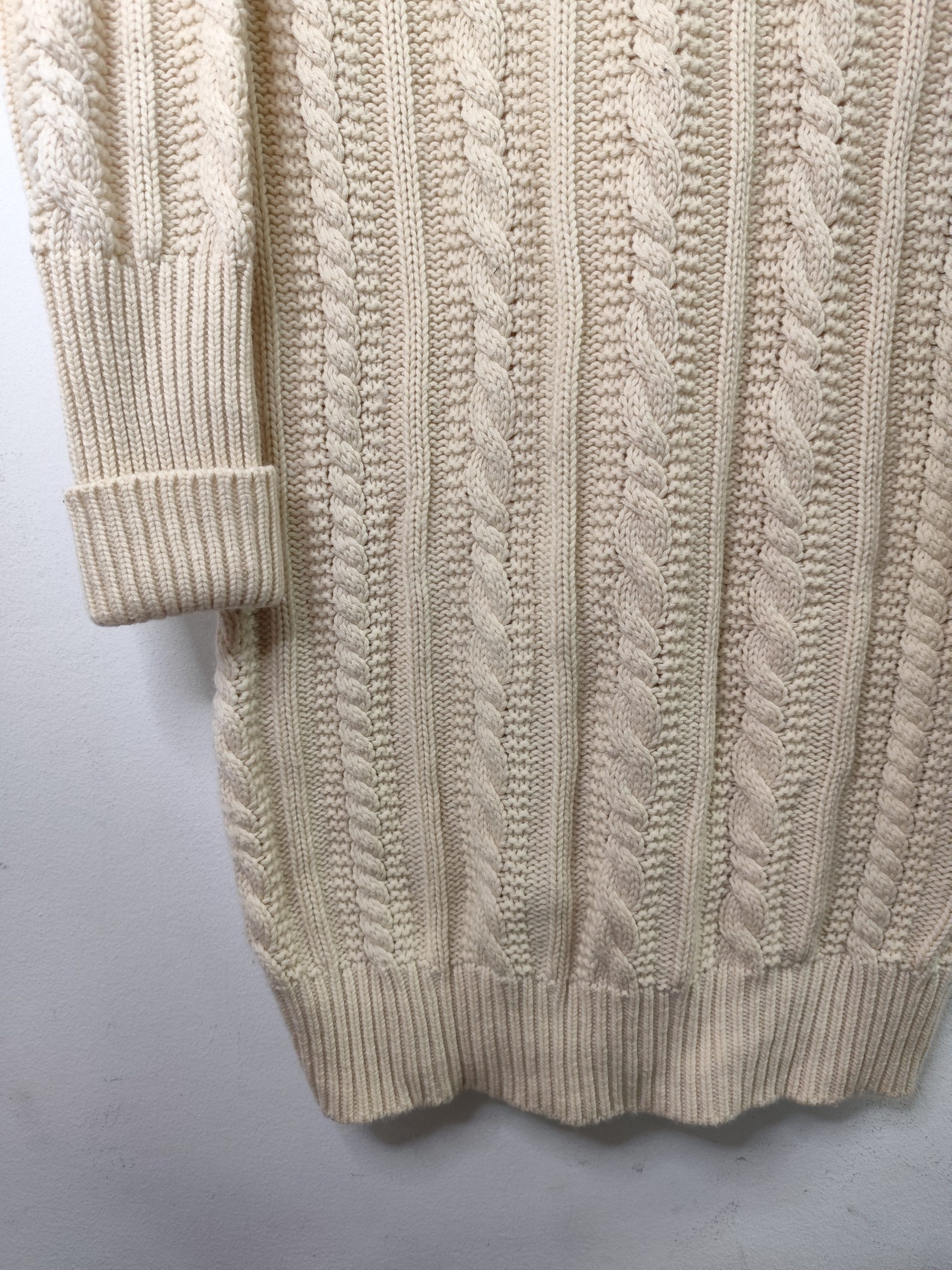 Burberry Brit Knitted Dress Wool & Cashmere Cream White Oversized L - Imagen 6