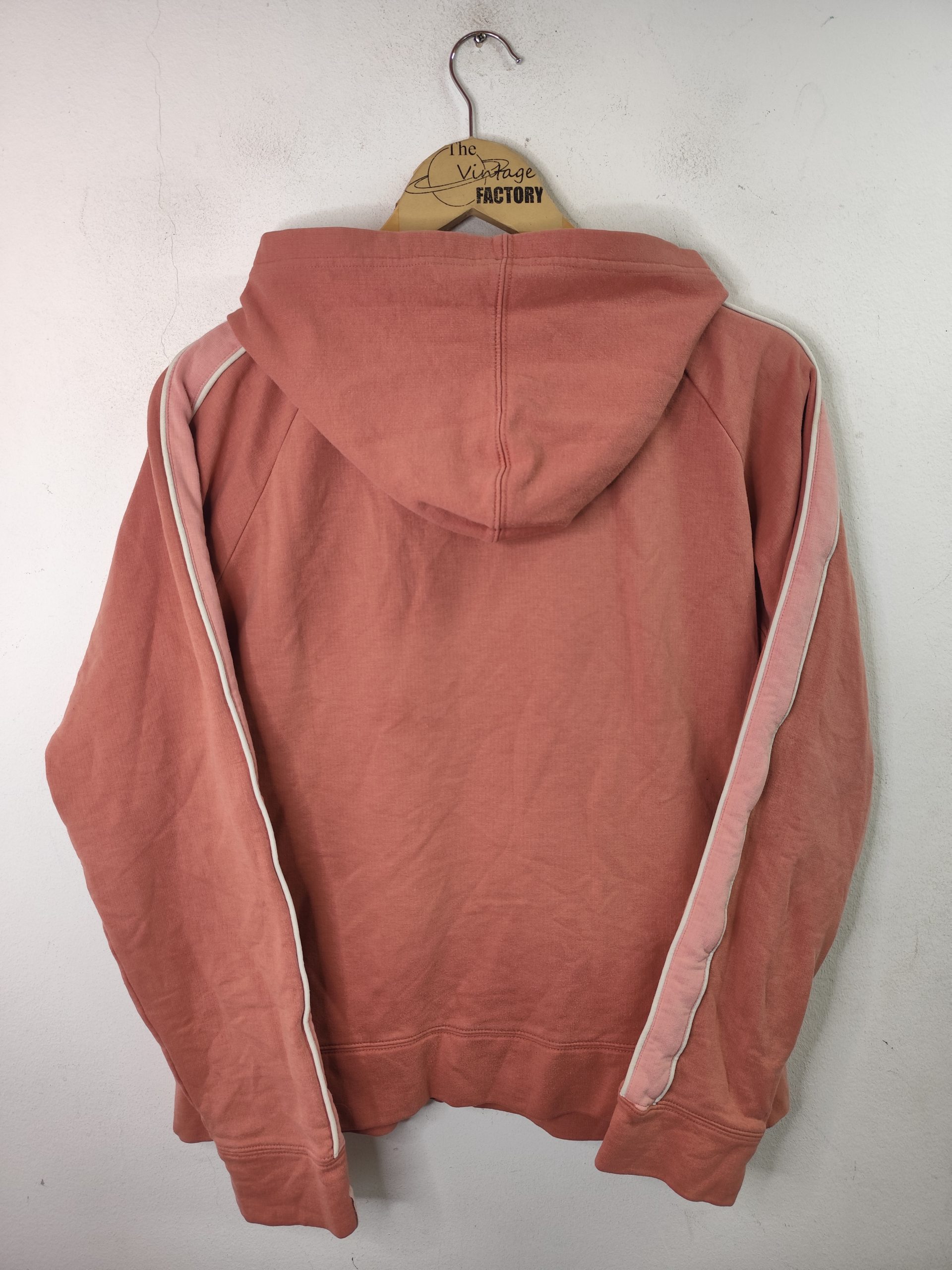 Nike Hoodie vintage 80s zipper and hood salmon pink L - Imagen 3