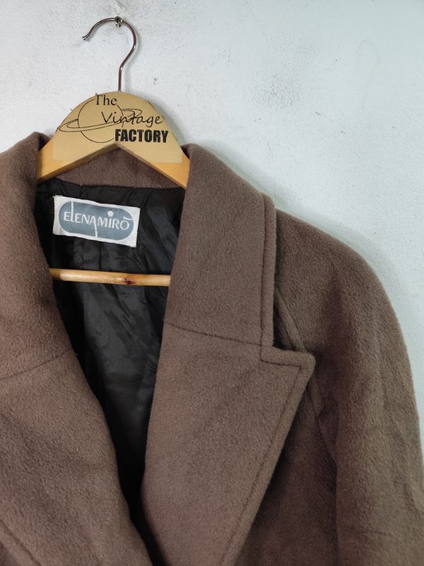 Elena Miró vintage coat Wool mohair Dark brown & Large XXL XXXL - Imagen 2