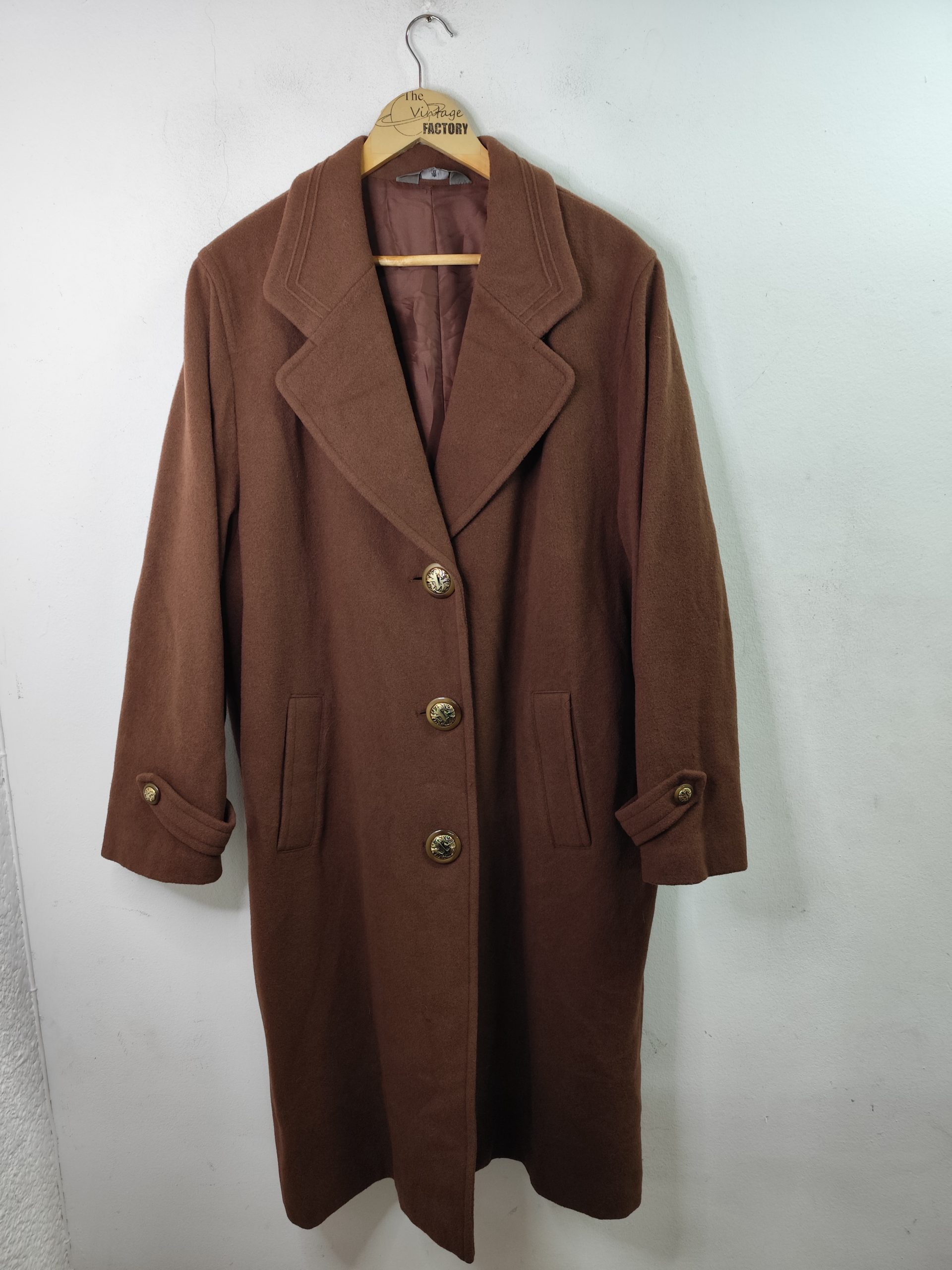 Ducal vintage coat Virgin wool Brown red & Large XXL