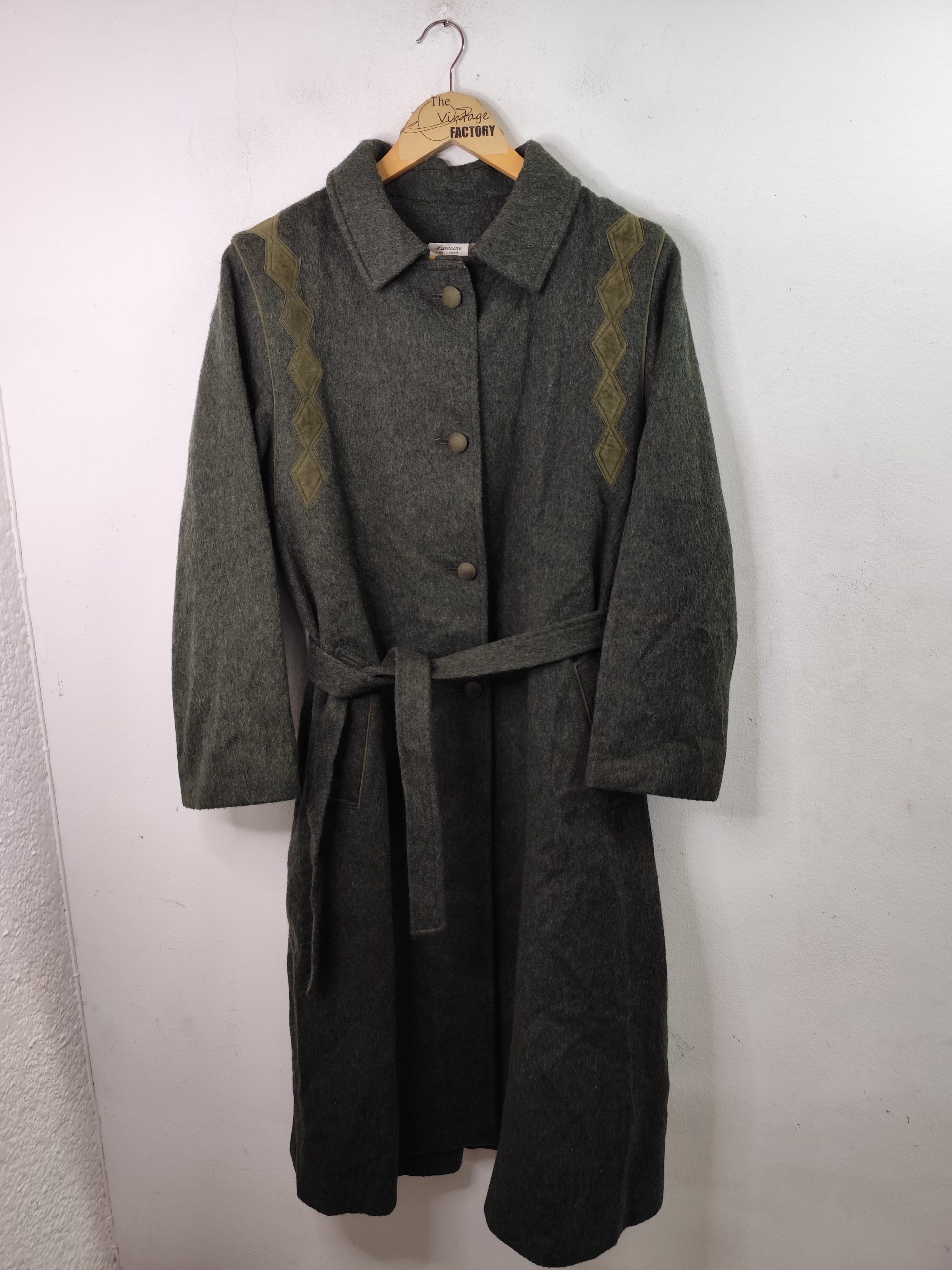 Francine Bavarian coat vintage Dark Green tyroler & Belt L XL