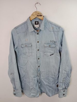 G-Star Raw Denim Shirt Light Blue S