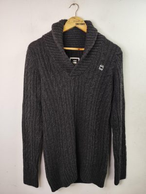 G-Star Raw Knitted sweater wool Braided & Grey M