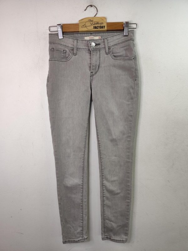 Levi's 711 jeans pants skinny light grey XS S