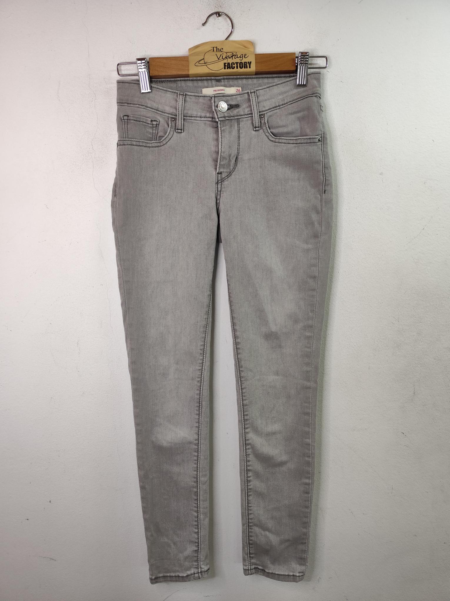 Levi's 711 jeans pants skinny light grey XS S