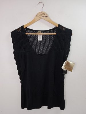 Baby Phat Vintage Y2K Knitted Tank Sweater Black NEW S