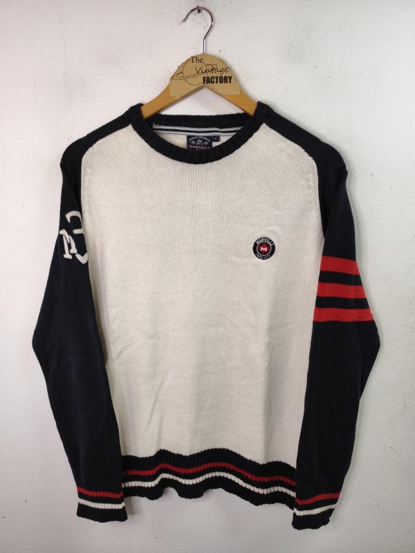 Marville Club vintage Sweater Dark blue & White & Letters M L