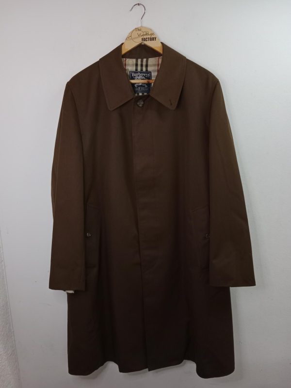Burberrys Vintage Trench Coat Dark Brown & Buttons M L