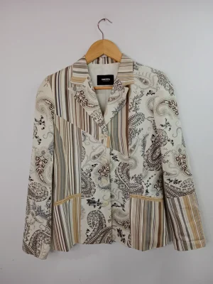 Javier Simorra blazer beige & vintage print M