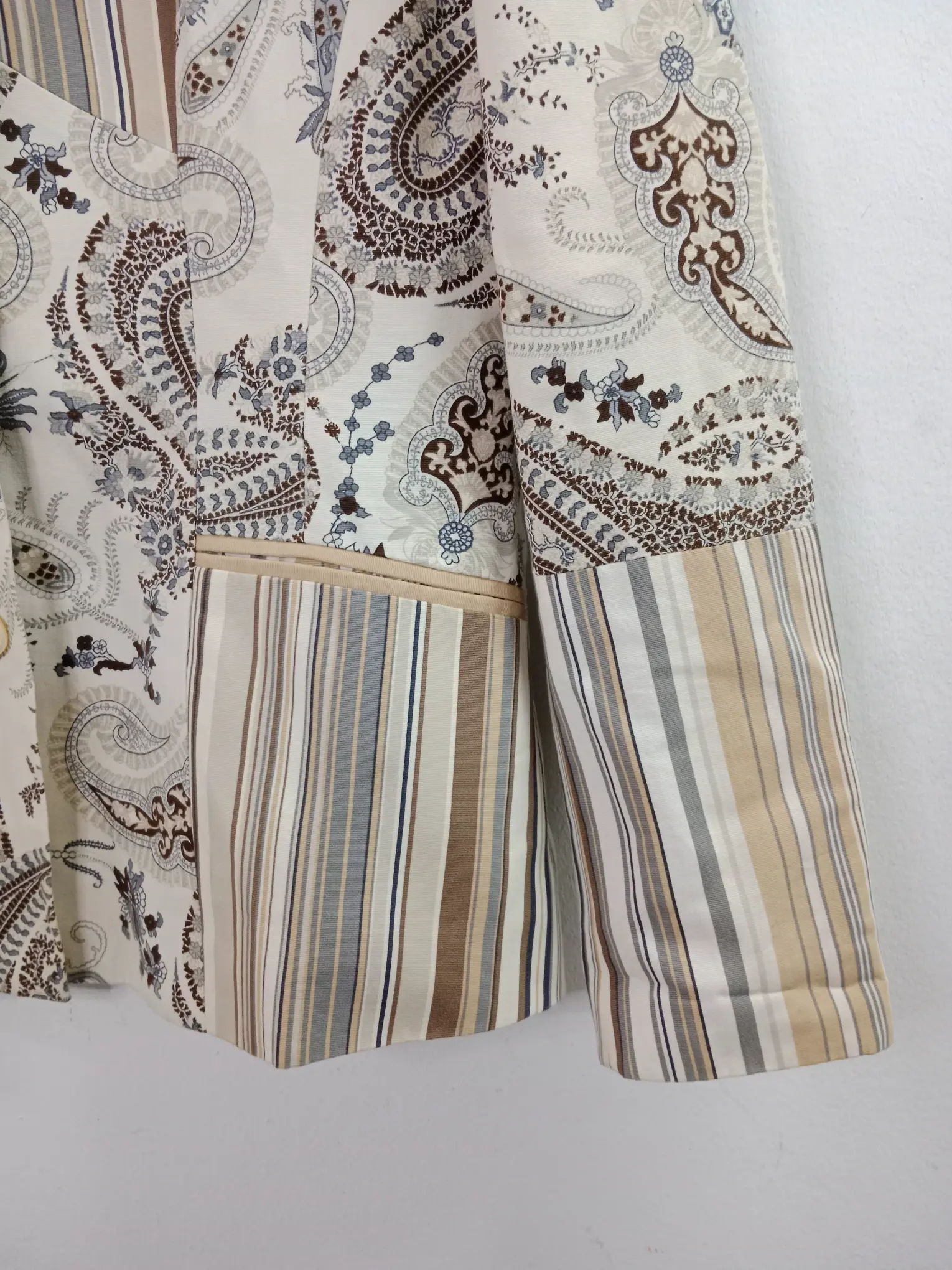 Javier Simorra blazer beige & vintage print M - Imagen 3