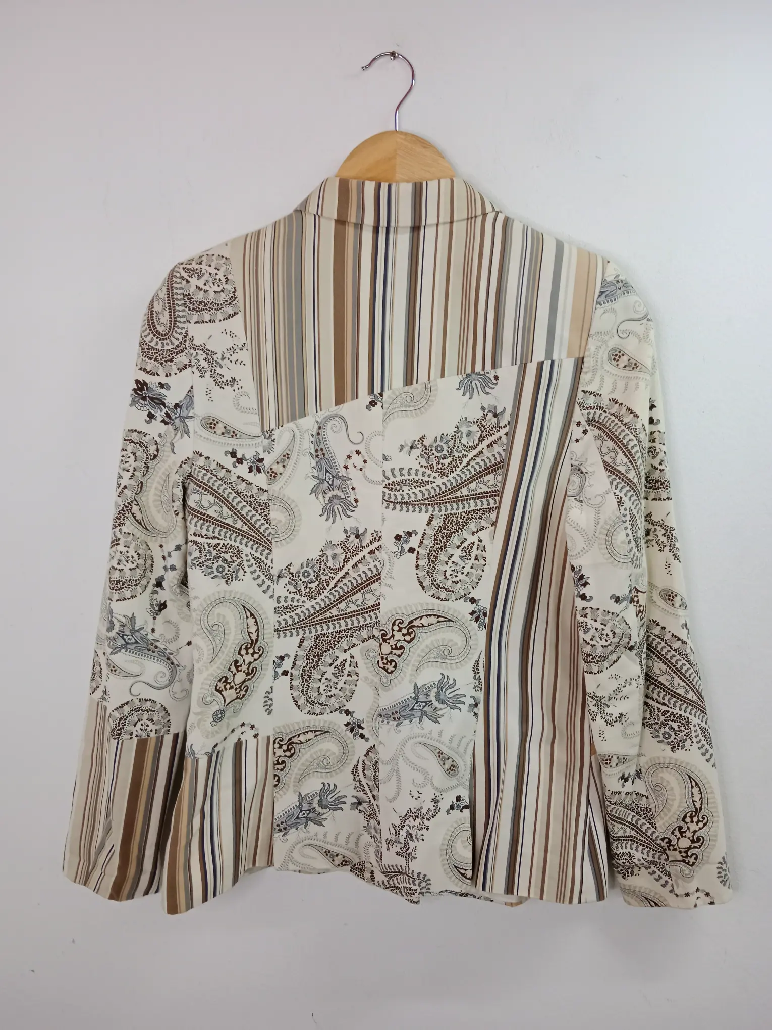 Javier Simorra blazer beige & vintage print M - Imagen 4