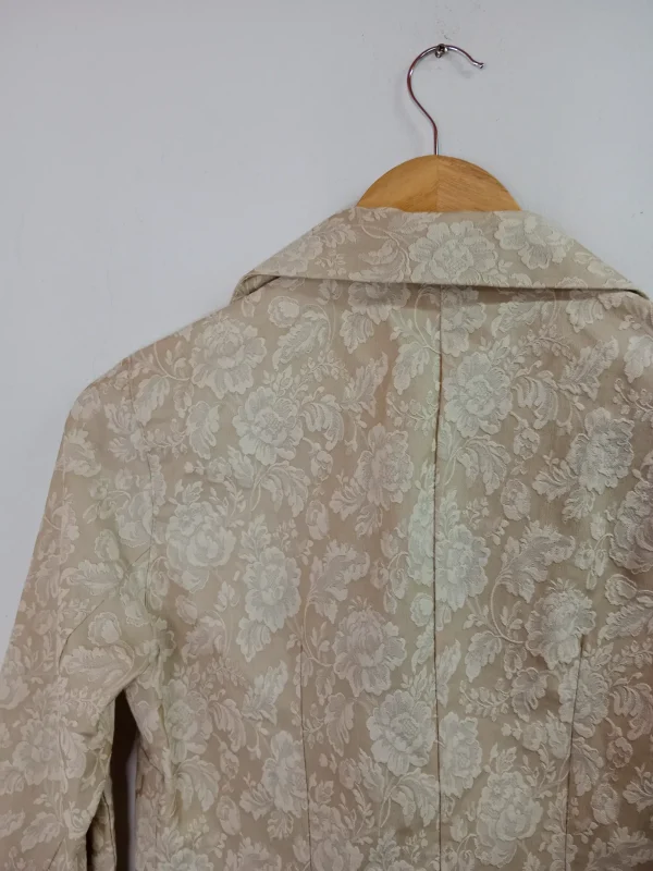 Vintage blazer beige & flowers 3/4 sleeve M - Imagen 3