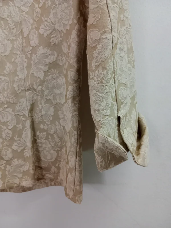 Vintage blazer beige & flowers 3/4 sleeve M - Imagen 4