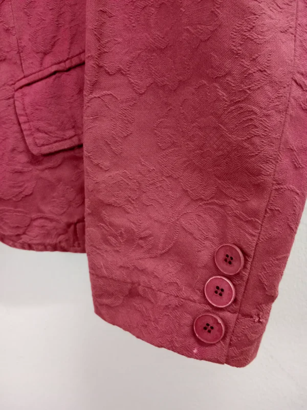 Vintage blazer bordeaux & flowers 3/4 sleeve M - Imagen 2