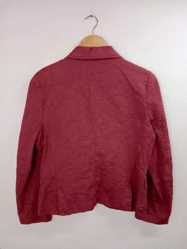 Vintage blazer bordeaux & flowers 3/4 sleeve M - Imagen 3