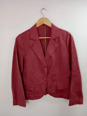 Vintage blazer bordeaux & flowers 3/4 sleeve M