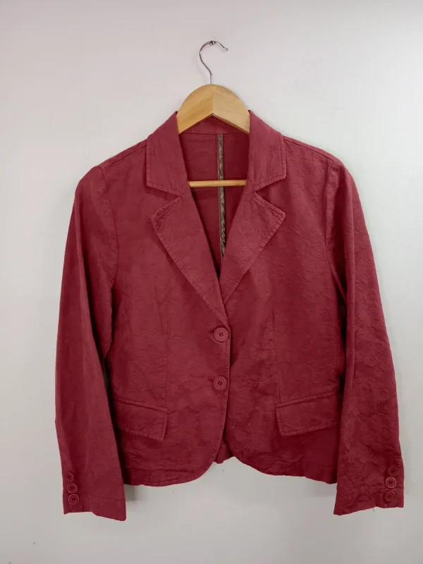 Vintage blazer bordeaux & flowers 3/4 sleeve M