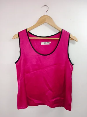 Balenciaga vintage tank top fuchsia and black L