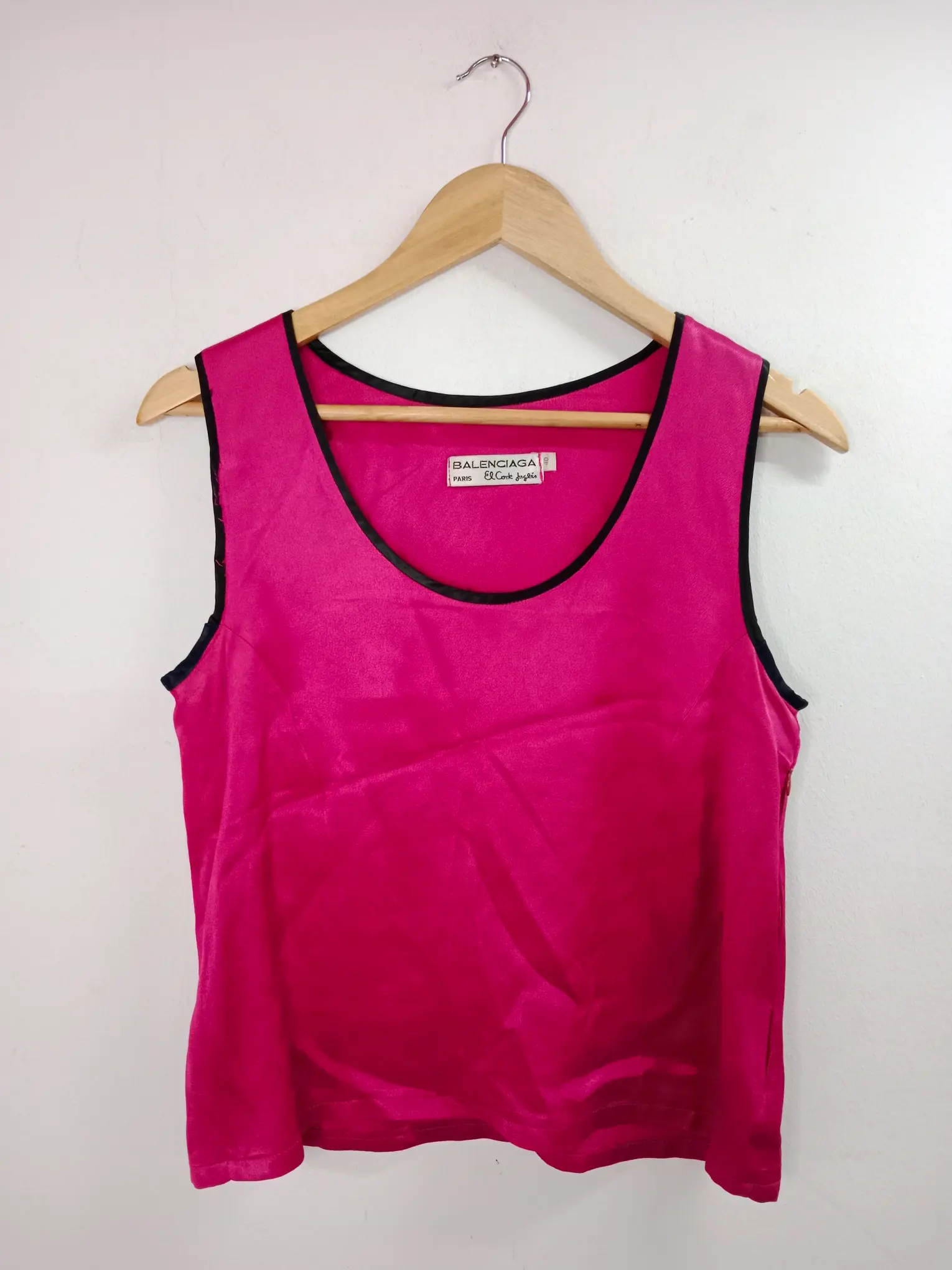 Balenciaga vintage tank top fuchsia and black L