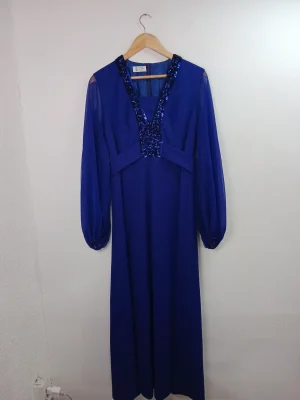 Vestido fiesta morado largo vintage 90s M L