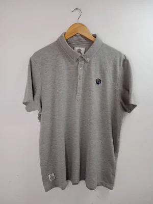 RCDE short sleeve polo Español grey and embroided logo XL