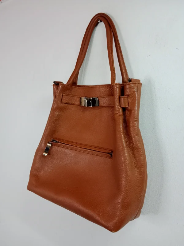 Pepe Moll leather bag camel brown - Imagen 4