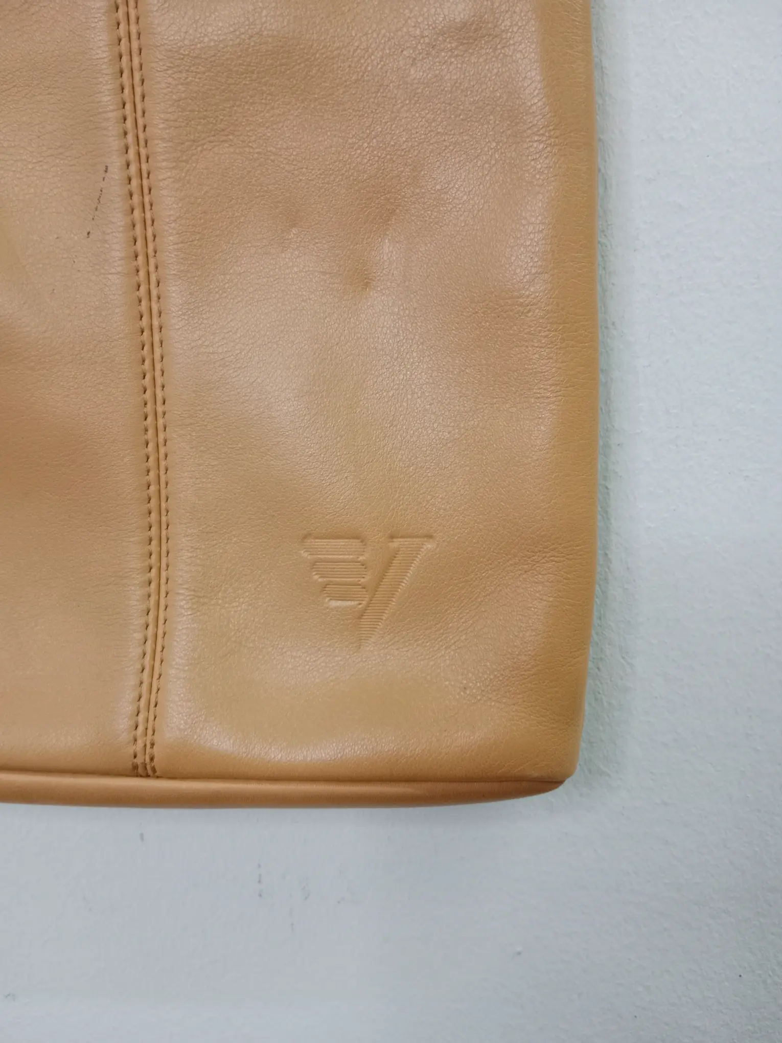 Vicosta vintage leather bag beige light camel brown - Imagen 3