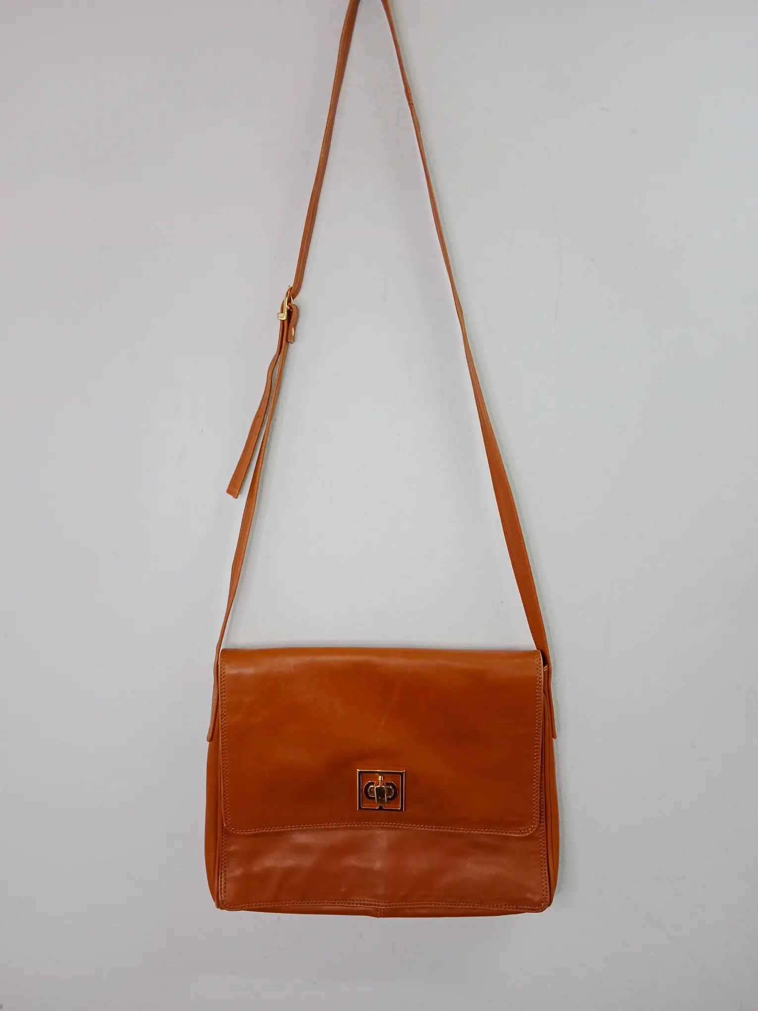 Francesco Biasia vintage leather bag camel brown - Imagen 2