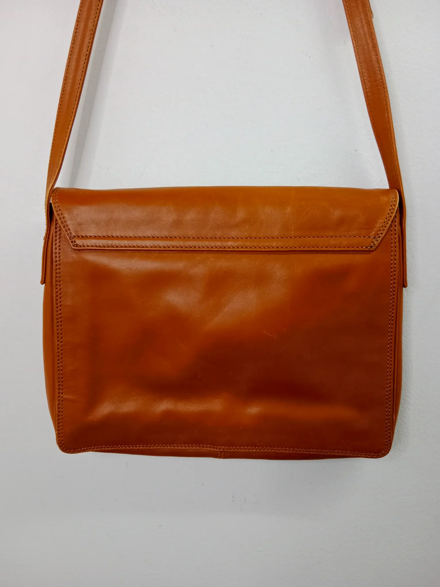Francesco Biasia vintage leather bag camel brown - Imagen 6