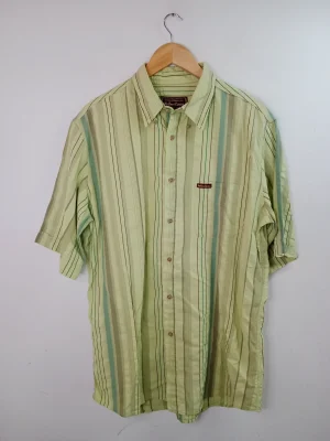 Marlboro Classics camisa verde a rayas vintage 80s L