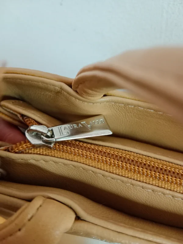 Laura Valle vintage leather bag beige - Imagen 5
