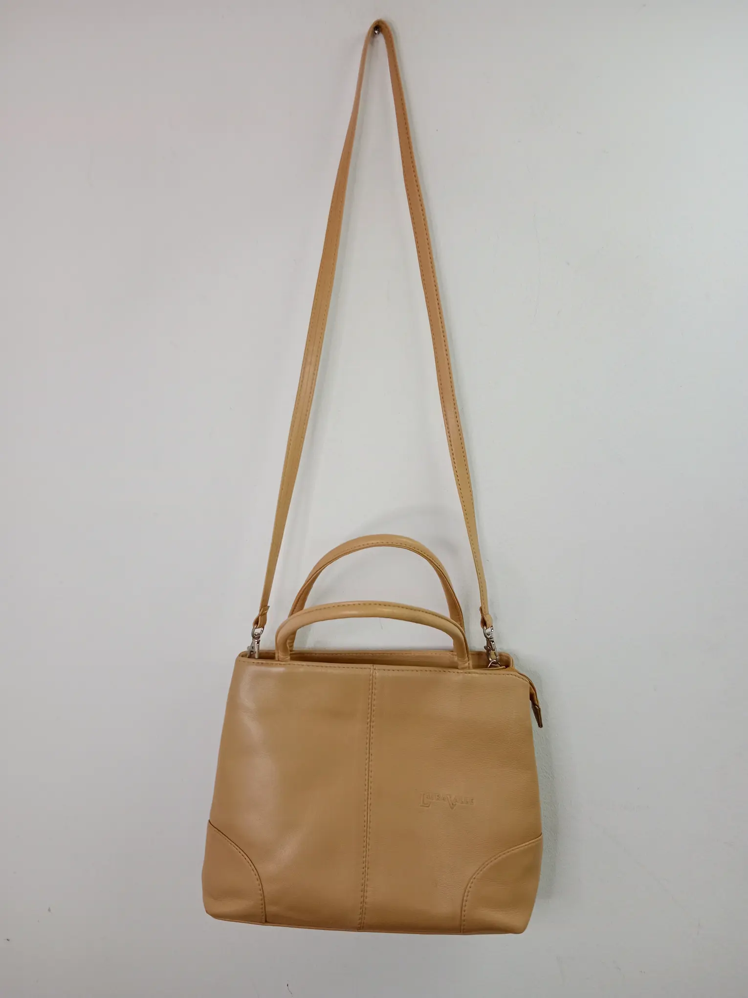 Laura Valle vintage leather bag beige - Imagen 2