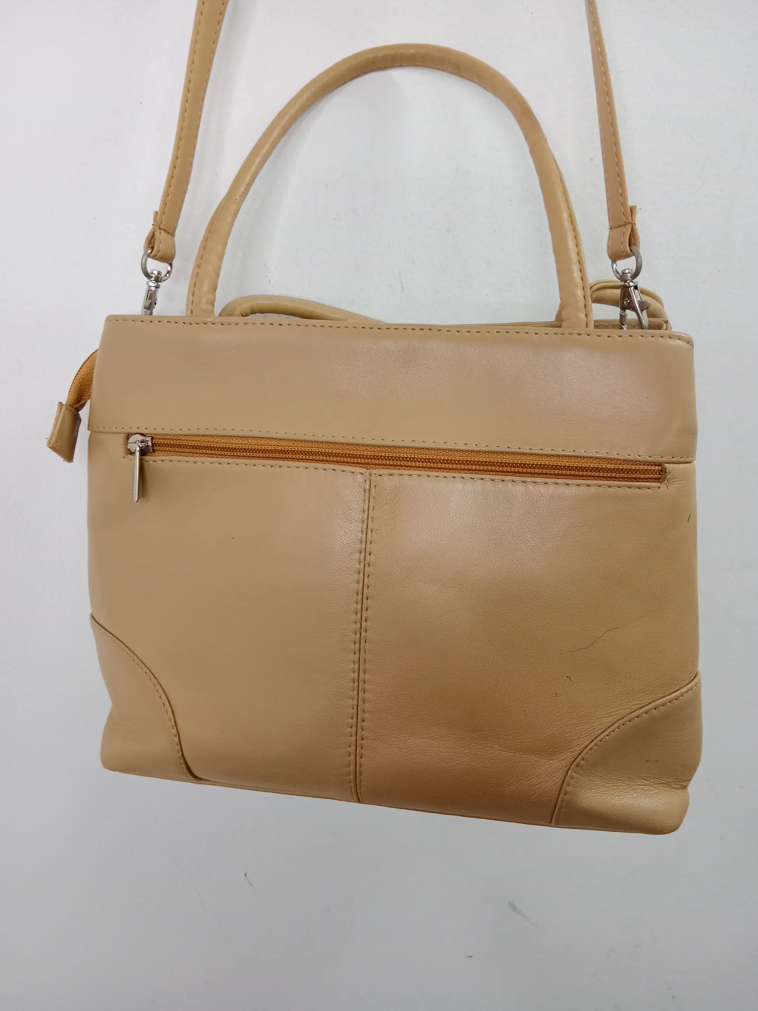 Laura Valle vintage leather bag beige - Imagen 4