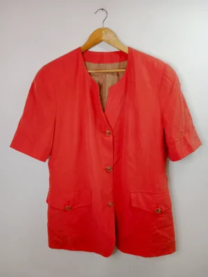 Burberrys americana naranja coral vintage 80s XXL XXXL
