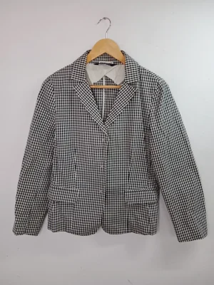 Max Mara americana blanca y negra a cuadros M L