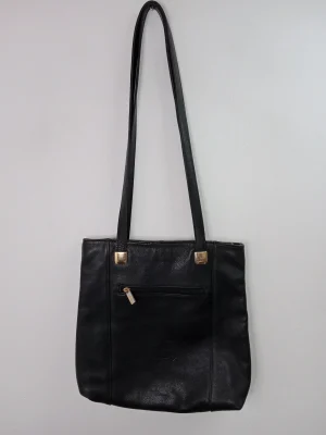 Vintage leather crossbody bag black