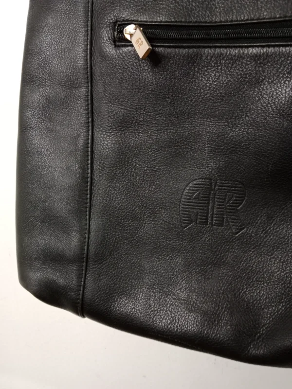 Vintage leather crossbody bag black - Imagen 3
