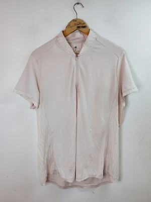 Adidas camiseta técnica rosa palo media cremallera L XL