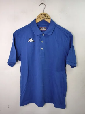 Kappa polo azul medio manga corta bordado S