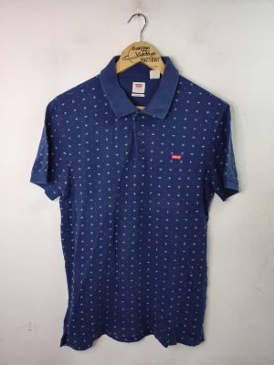 Levi's polo azul marino y blanco manga corta S