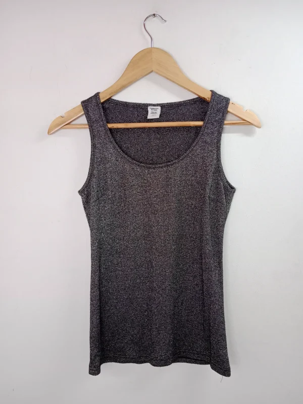 Vintage Y2K italian tank t-shirt silver & round neck S M