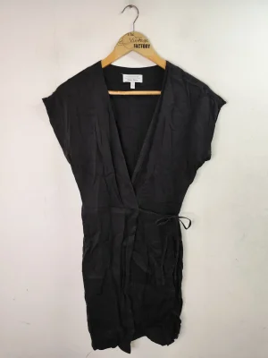 Vestido negro manga corta XS S