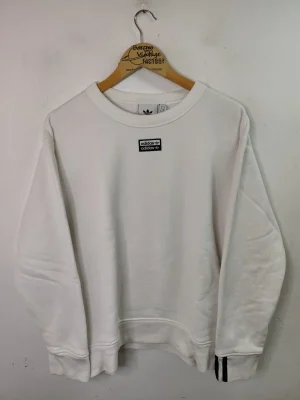 Adidas sudadera blanca cuello redondo L