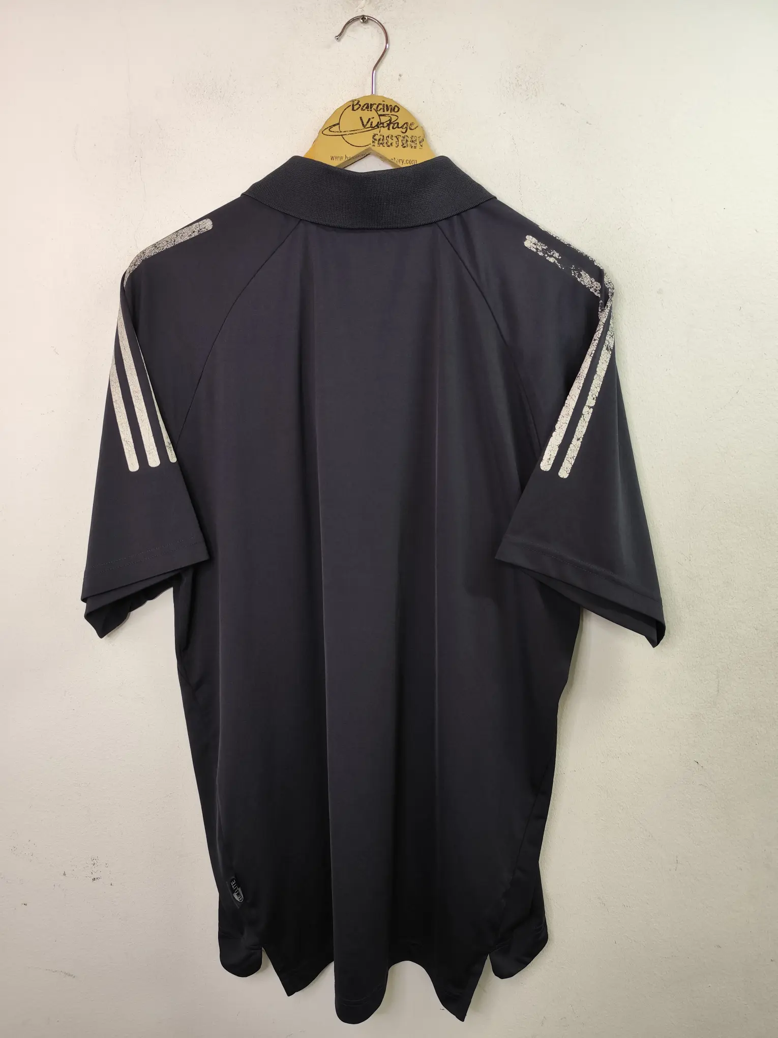 Adidas vintage 90s short sleeve technical polo grey & white L XL - Imagen 3