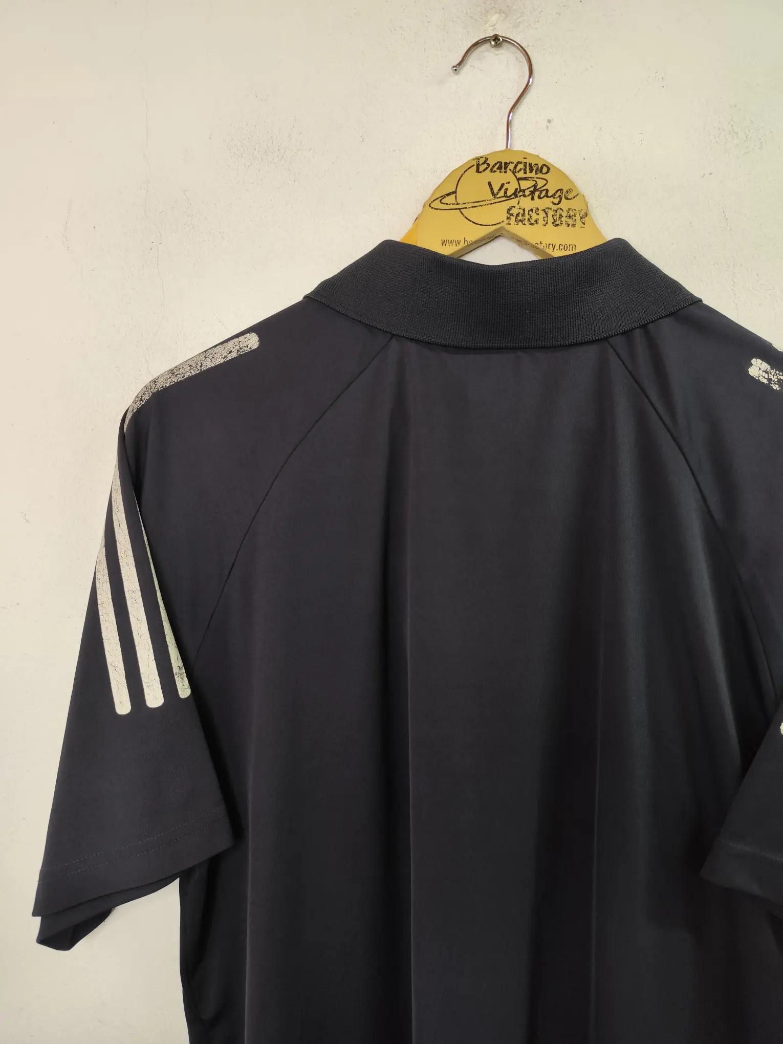 Adidas vintage 90s short sleeve technical polo grey & white L XL - Imagen 4