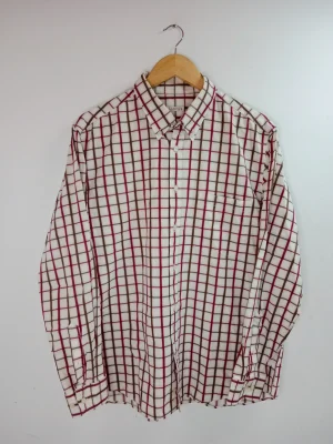 Lloyd's camisa beige cuadros rojos XL