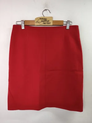 Burberrys falda de lana roja corta vintage 80s L