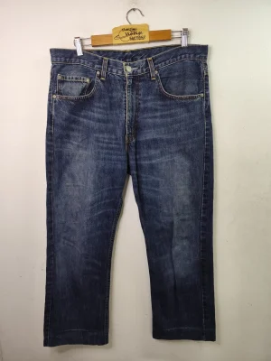 Levi's 752 vintage 90s denim pants navy blue & straight L XL