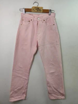 Levi's 501 pantalón vaquero rosa palo vintage 90s XS S